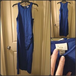 Blue Dress w/Rusching & Slit